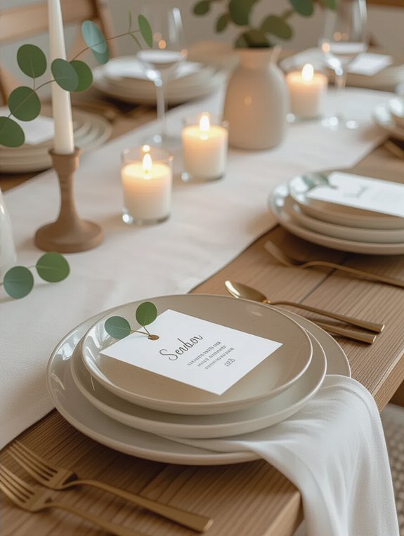 elegant minimalist place cards