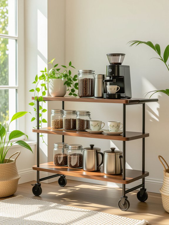 elegant mobile coffee cart