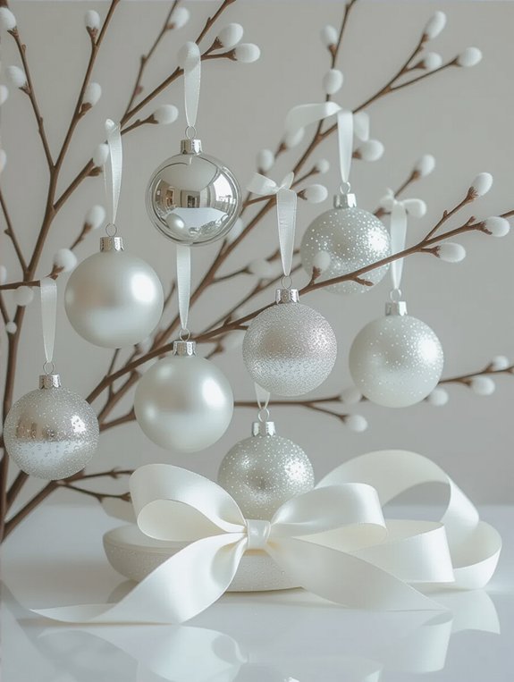 elegant monochromatic tree decor