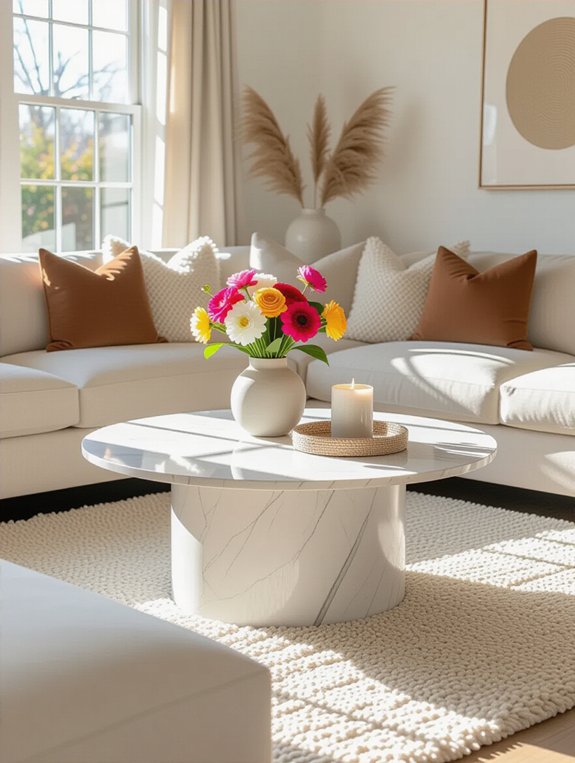 elegant round marble table