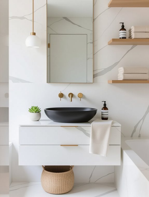 elevate bathroom with textures