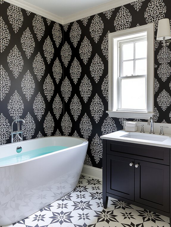 elevate bathroom with wallpaper