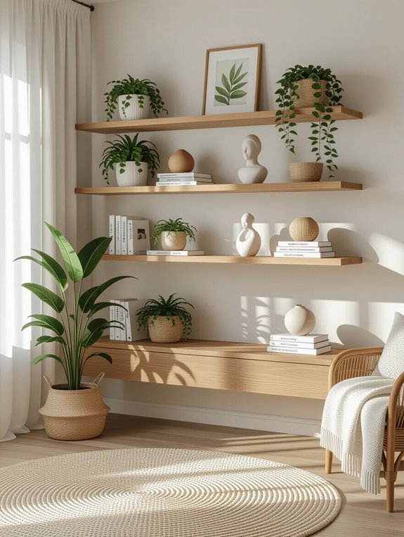 elevate decor with floating shelves