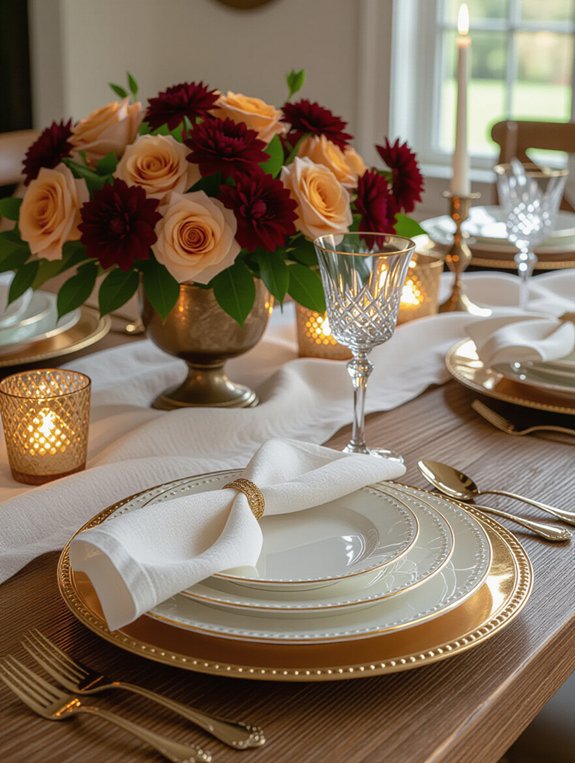 elevate table with metallics