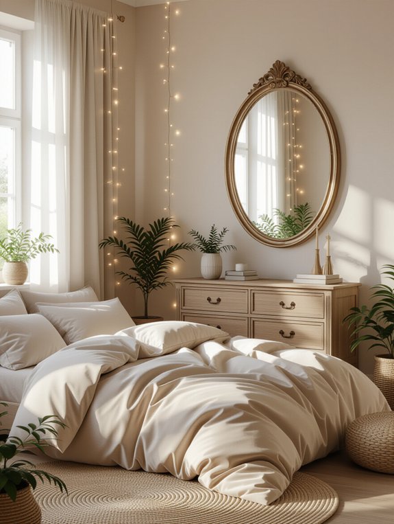 enhance bedroom with mirrors