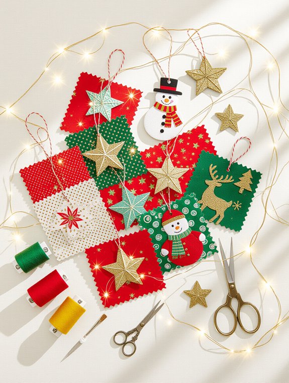 fabric scraps christmas ornaments