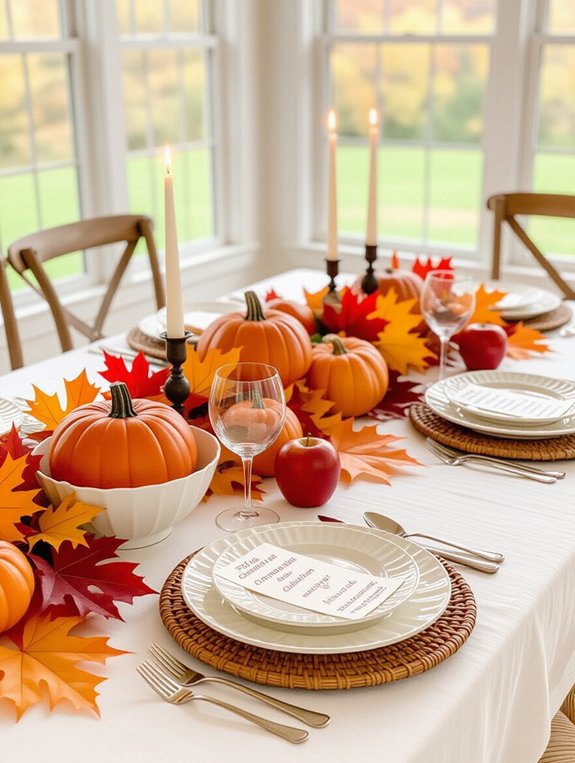 fall foliage table decor