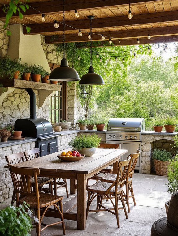 farmhouse outdoor kitchen charm