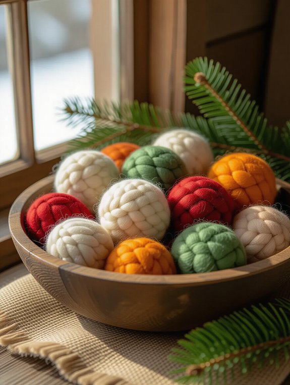 felted wool ball crafting