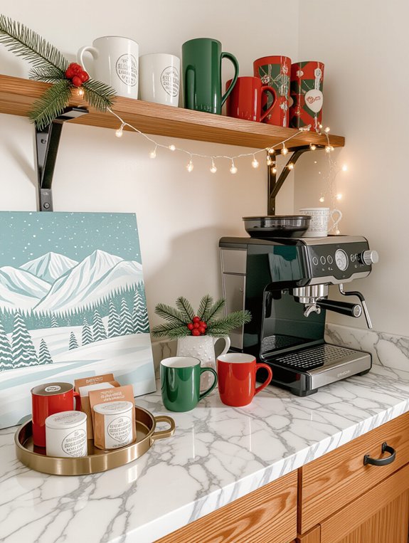 festive coffee bar decor