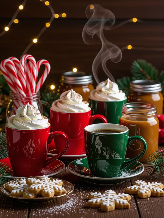 festive coffee toppings station