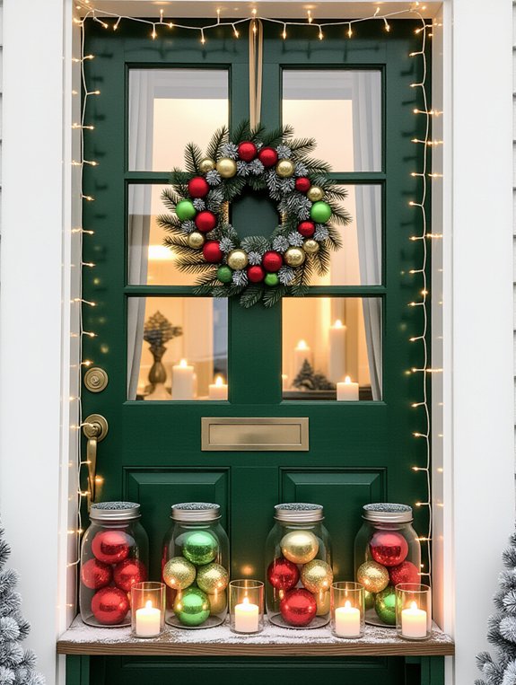 festive ornament jar centerpiece
