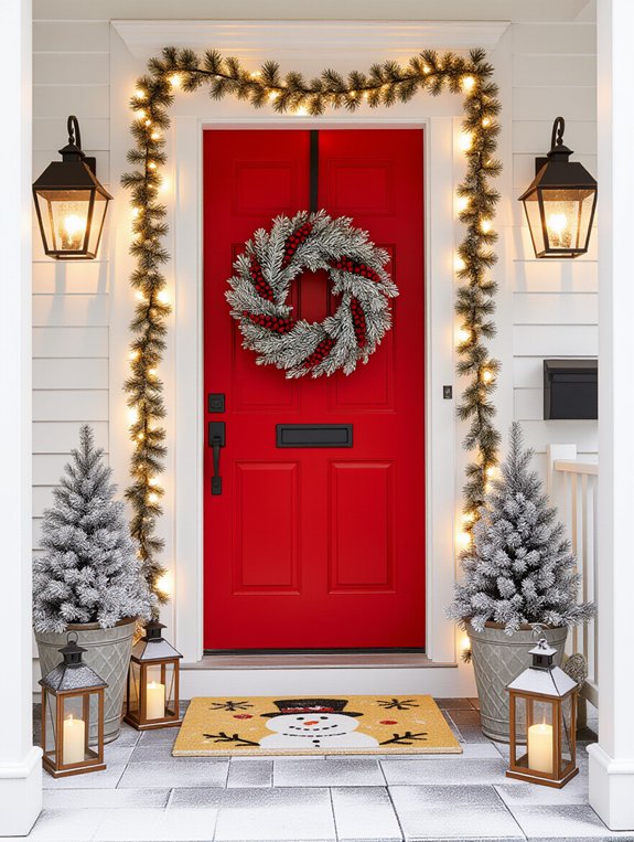 festive winter door mats