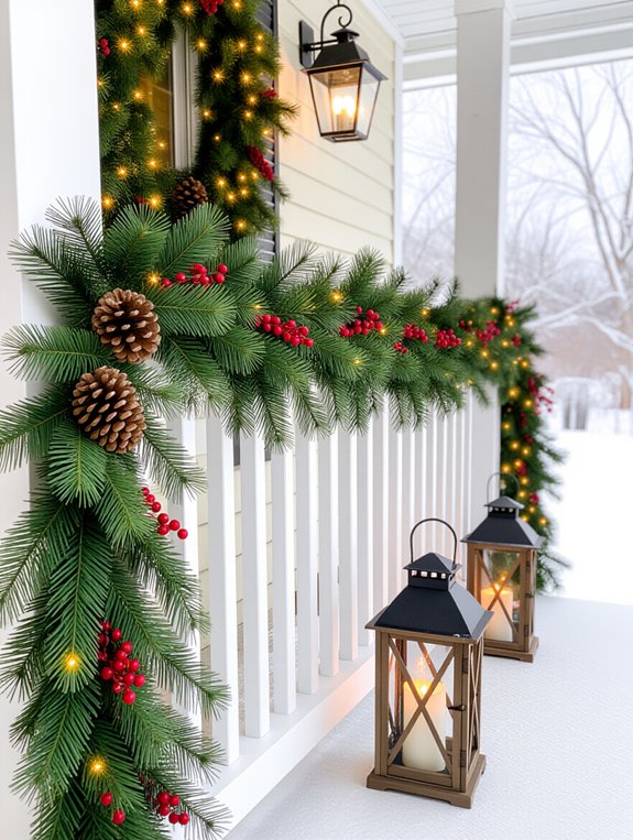 festive winter porch decoration
