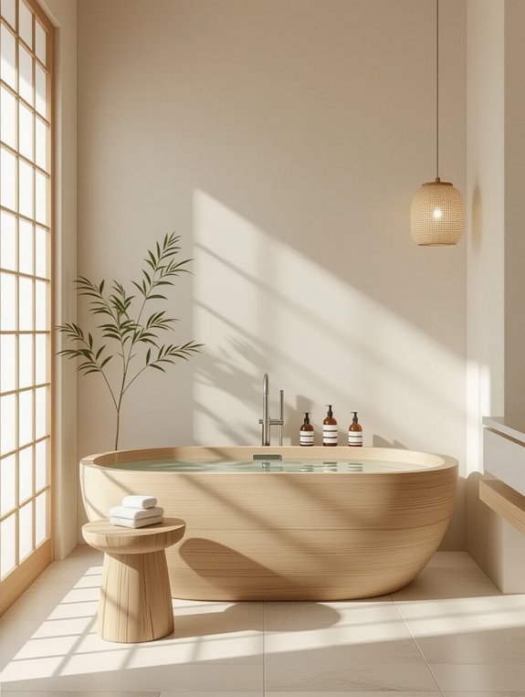 harmonious japandi bathroom accessories