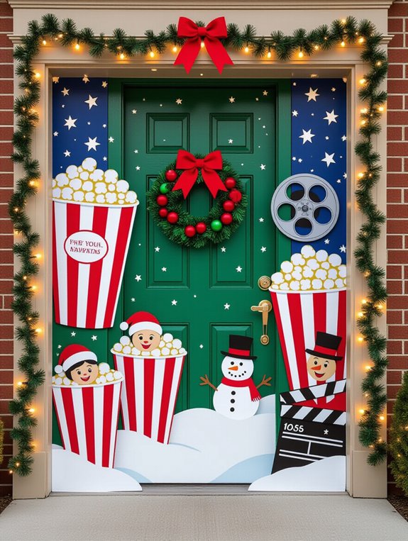 holiday movie door decor