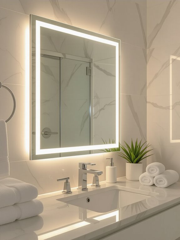 illuminated bathroom elegance enhanced