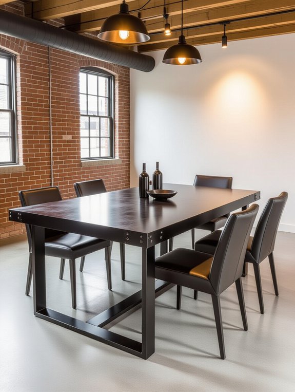 industrial elegance in dining
