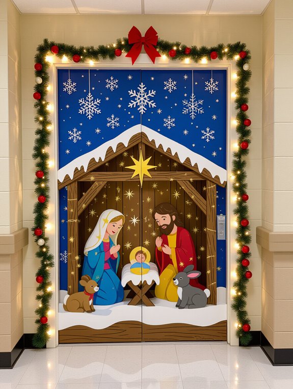 joyful christmas nativity scene