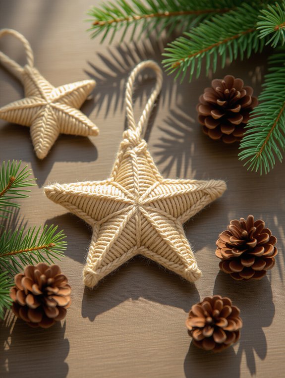 jute twine pinecone stars