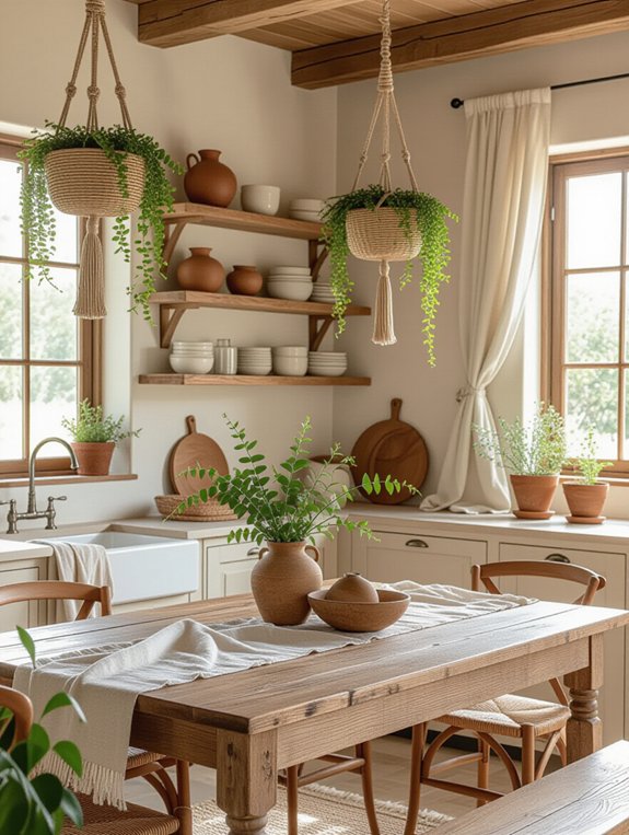 lush greenery enhances kitchens