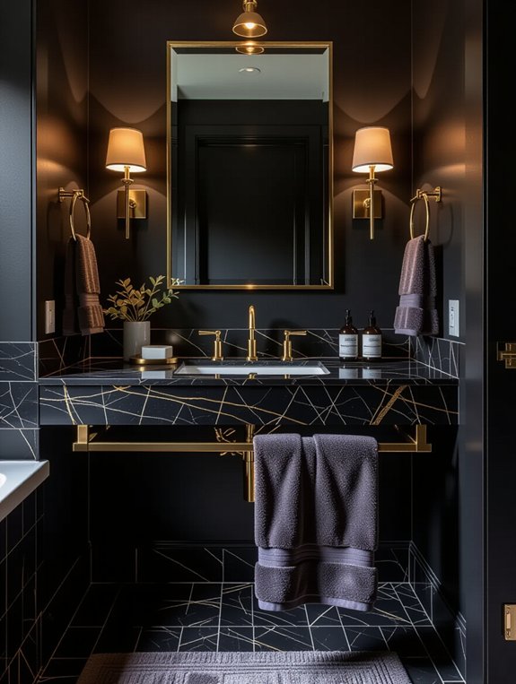 luxurious charcoal and gold
