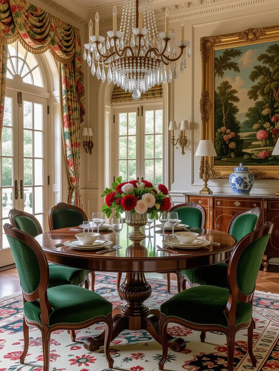 luxurious dining room textiles