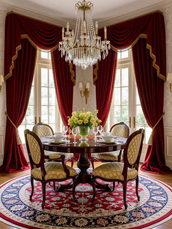 luxurious fabric dining enhancement
