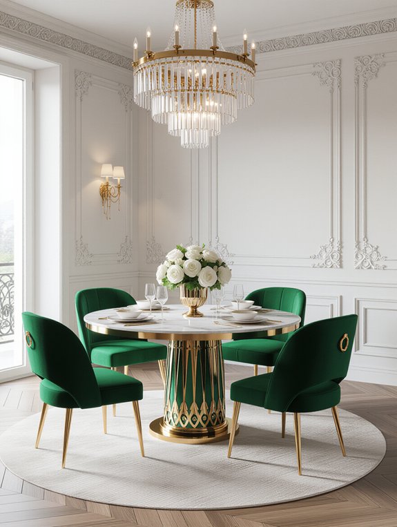 luxurious velvet dining chairs
