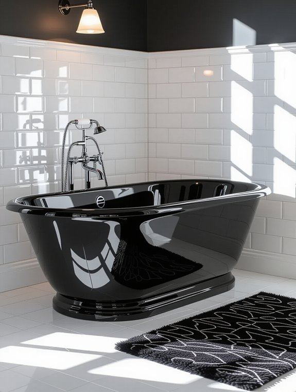 luxury black bathtub centerpiece