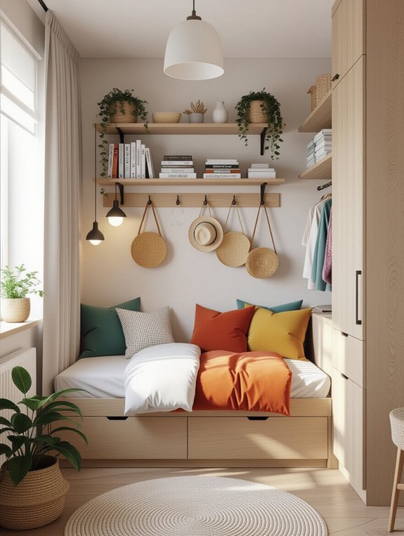 maximize bedroom vertical storage