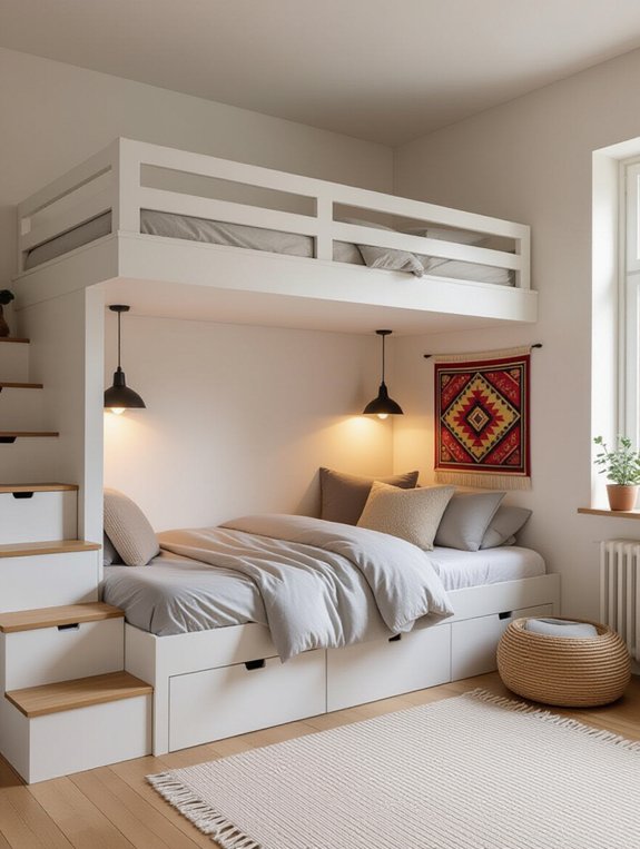 maximize space with lofted beds