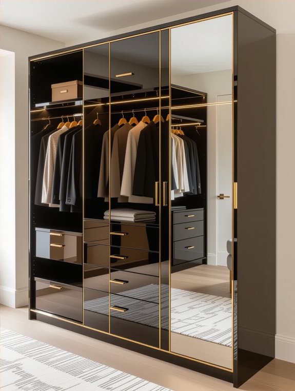 metallic accents enhance glamour
