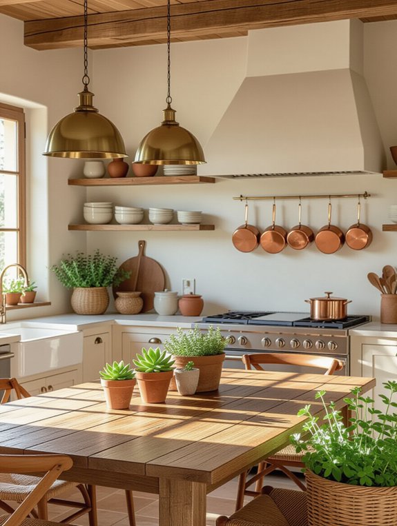 metallic accents enhance kitchens