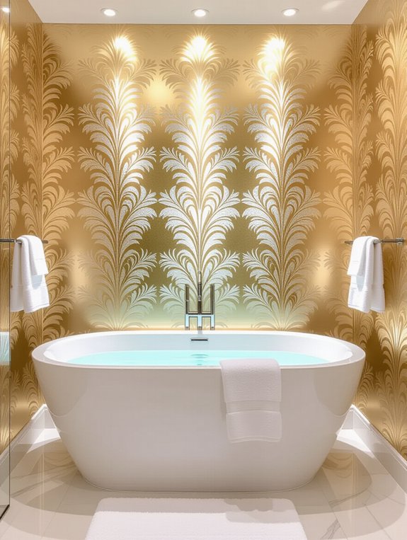 metallic glamour bathroom accents