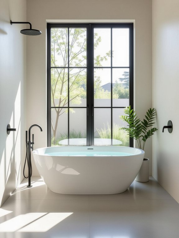 minimalist bathroom fixture installation
