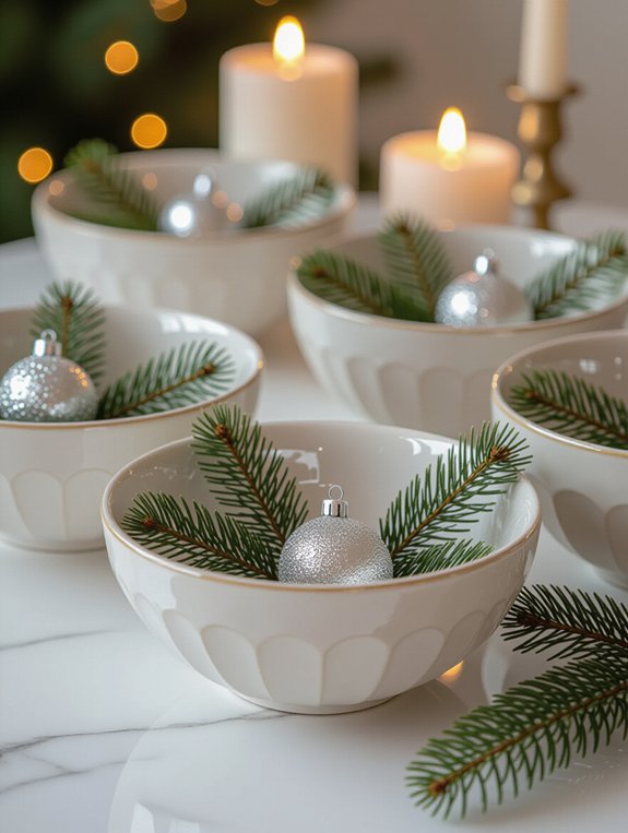 minimalist festive decorative bowls