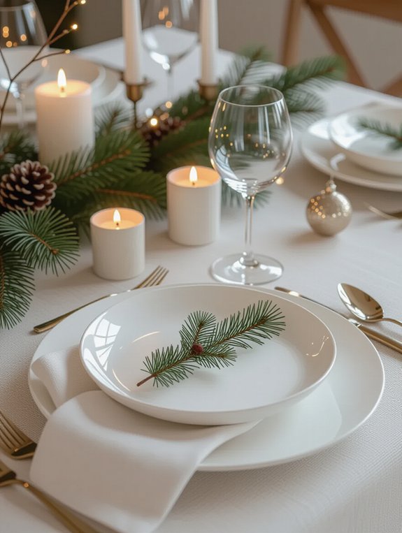 minimalist holiday table settings
