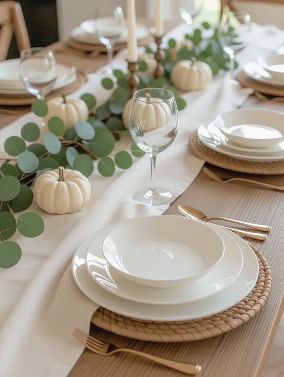 minimalist thanksgiving table runner