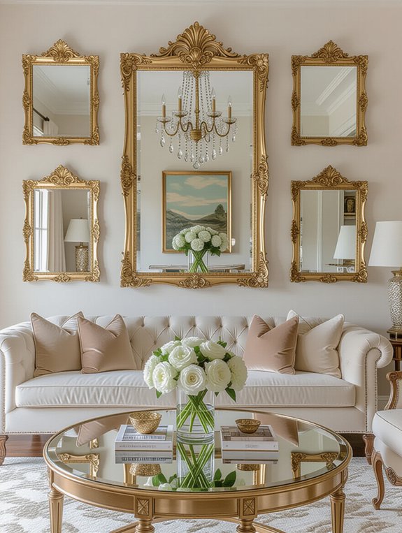 mirror arrangements enhance elegance