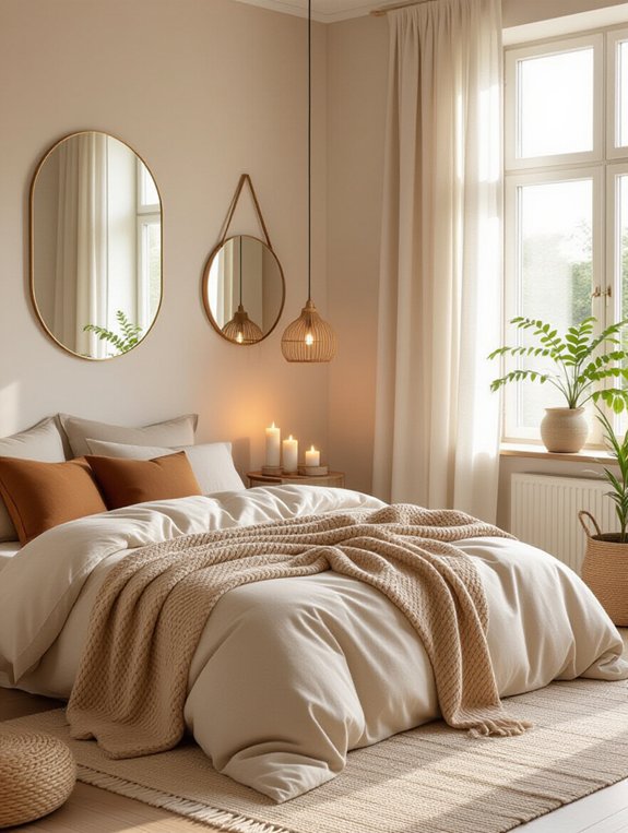 mirrors enhance bedroom light