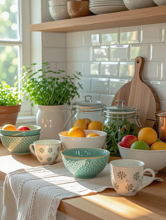 mixing and matching kitchenware