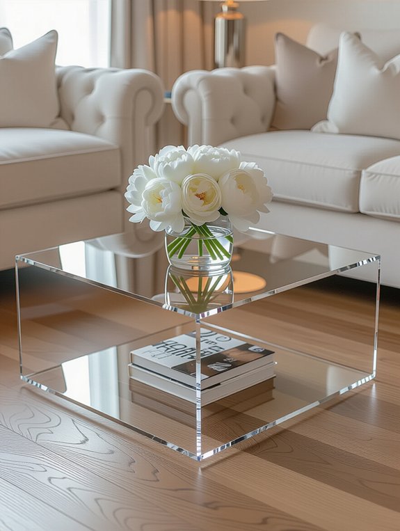 modern transparent coffee table