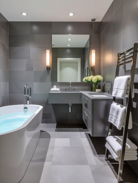 monochromatic grayscale bathroom elegance