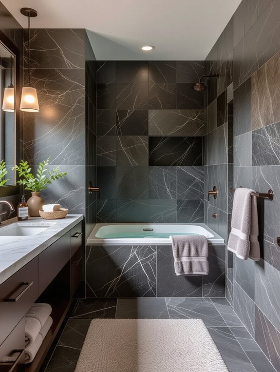 natural stone dark grout