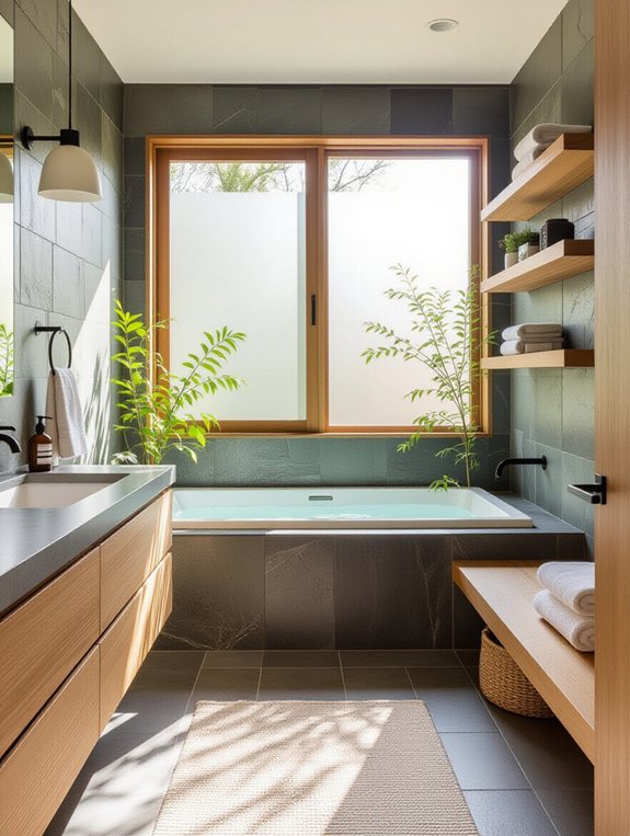 natural wood and stone