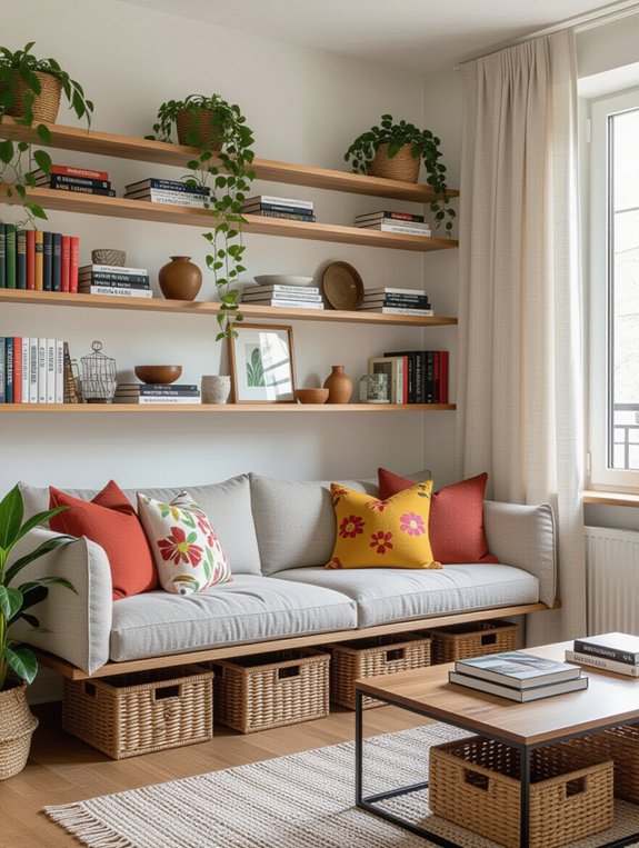 open shelving enhances display