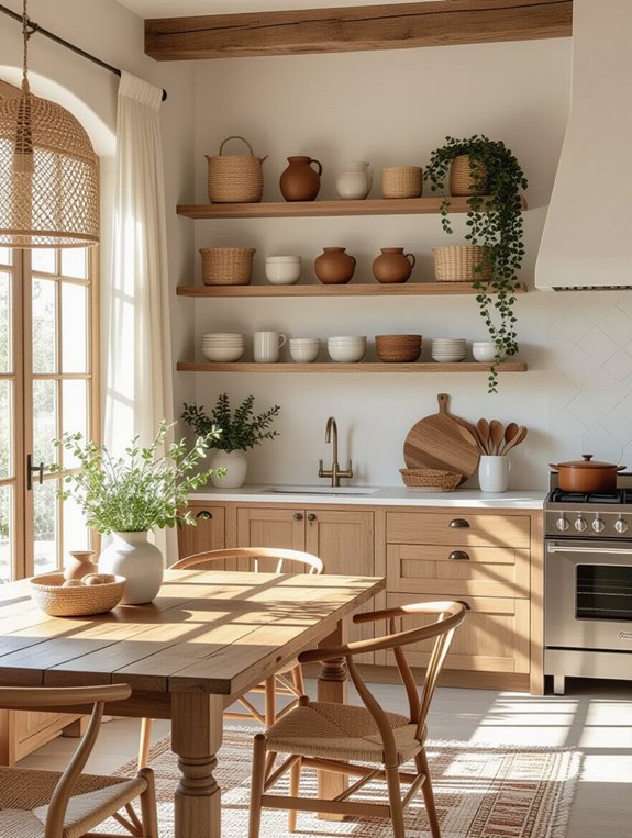 open shelving for bohemian style