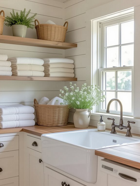 open shelving for organization