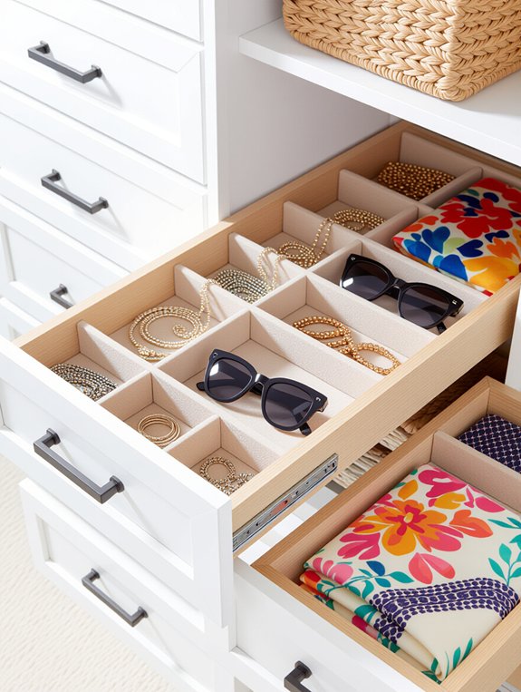 organize accessories with dividers